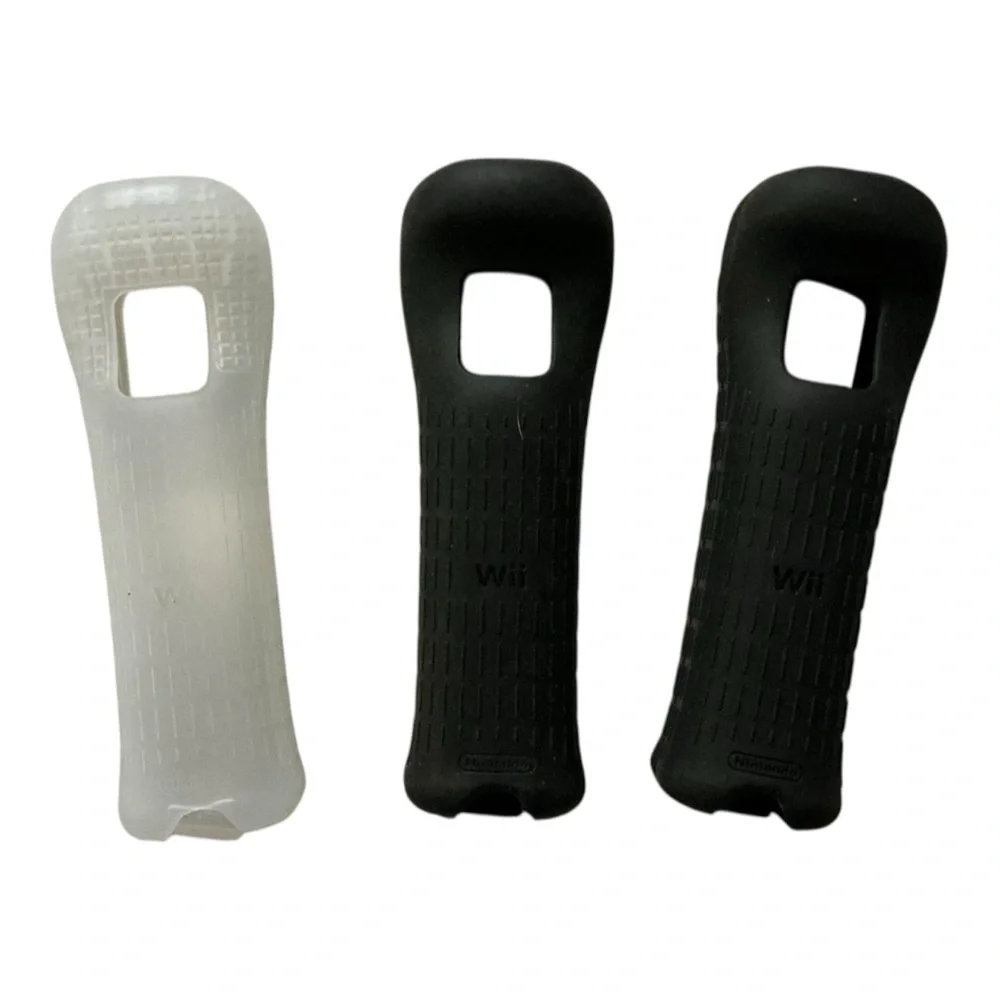 Lot of 3 OEM Official Nintendo Wii Remote Silicone Gel Cover Grip Sleeves